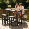 product-algo_check-auto-a6ecf74359e59120f6915e1e63568bd0_1778058075871 5pcs Outdoor Bar Table And 4-Chair Set, 55-Inch Rectangular High-Leg Bar Table with Stools, All-Weather Waterproof Patio Furniture, Easy to Assemble, Ideal for Patios, Balconies, Backyards, Porches, And Small Spaces