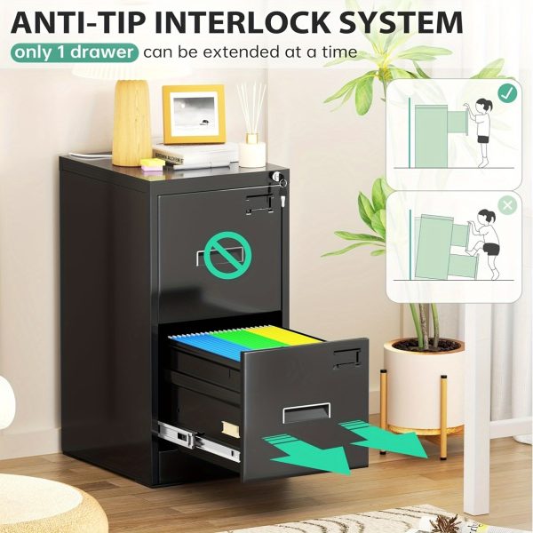 product-algo_check-auto-aeb0ef3037c48ee20f6eb851965069b6_1733124259282 2 Drawer File Cabinet, Metal Office File Cabinet With Lock, Vertical Organizer Filed Cabinets For Letter, File Box And A4 Documents, For Home Office