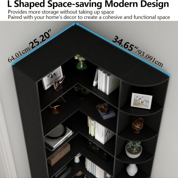 product-algo_check-auto-b9b853bd02018908a0066f08b5767545_1739278768627 Contemporary 71-Inch Tall Bookshelf, a Standalone Corner Unit, Finished in an Elegant White, Offers 6 Levels of Storage with a Complete Backsplash, Ideal for Enhancing The Functional Aesthetics of Your Living Room, Bedroom, And Office