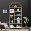 8-Tier Entryway Ladder Shelf - Tall Storage & Display Rack With White Shelves - Golden & Black Options - Perfect For Hallway, Living Room, Bedroom