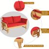 product-algo_check-auto-c518b1087be1fa578d2b8755d0b53e53_1755239559487 COSTWAY Outdoor Transformable Couch Bed Sturdy Wooden Adjustable Piece with Thick Red Cushion