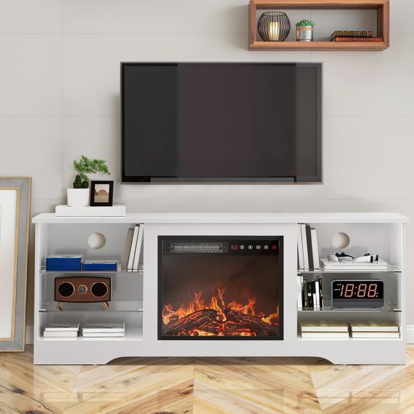 product-algo_check-auto-d606d8a262076b2c8a35ca1c9df24223_1737618570317 Fireplace TV Stand with 18-Inch Fireplace, Modern Entertainment Center for Tvs Up to 65 Inches, Media TV Console with Adjustable Glass Shelves And Storage Cabinets, Farmhouse TV Stand for Living Room