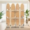 product-algo_check-auto-ec166b2aff813c72b5f173410e530995_1751947017132 Four-Panel Wooden Room Divider, Collapsible with a Hand-Woven Rattan Privacy Screen - Room Partitions Featuring Three Display Shelves, Ideal for Home, Office, Study, Or Art Exhibitions