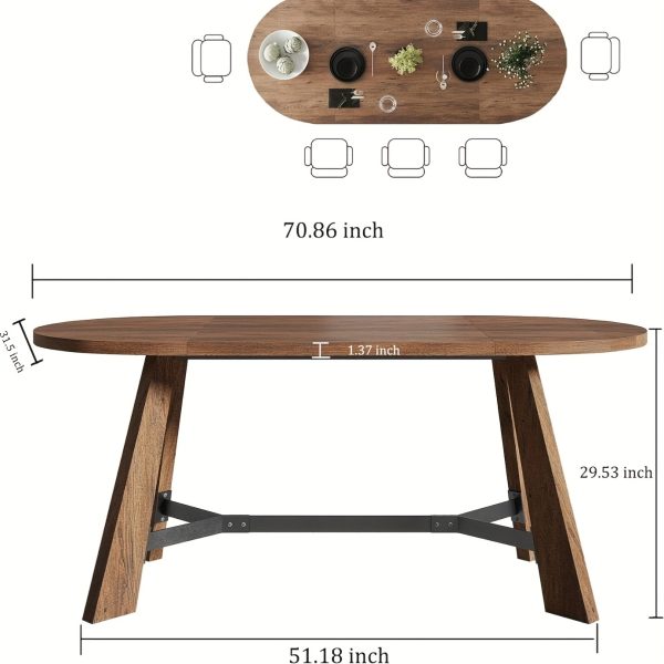 product-algo_check-auto-eee9f221ed2b8f812e603686a9221e8a_1753187516499 70.86" Oval Dining Table Suitable for 6 to 8 People, Featuring Robust Tapered Legs, Ideal for The Living Room