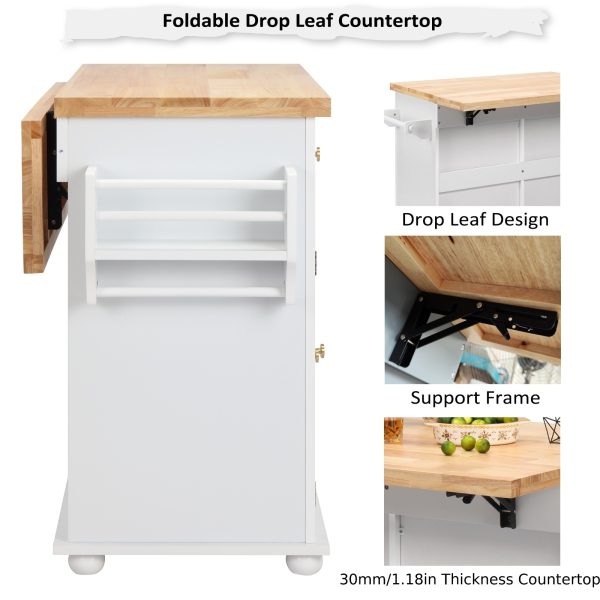 product-algo_check-auto-f80d60f5bdcd8862143f903f1eff6baf_1773651628985 Rolling Kitchen Island with Drop Leaf, Thicken Rubberwood Top, Spice Rack, Towel Rack, Drawer, 43.3" Portable Mobile Kitchen Island Carts Table, Storage Cabinet, Both Wheels And Feet