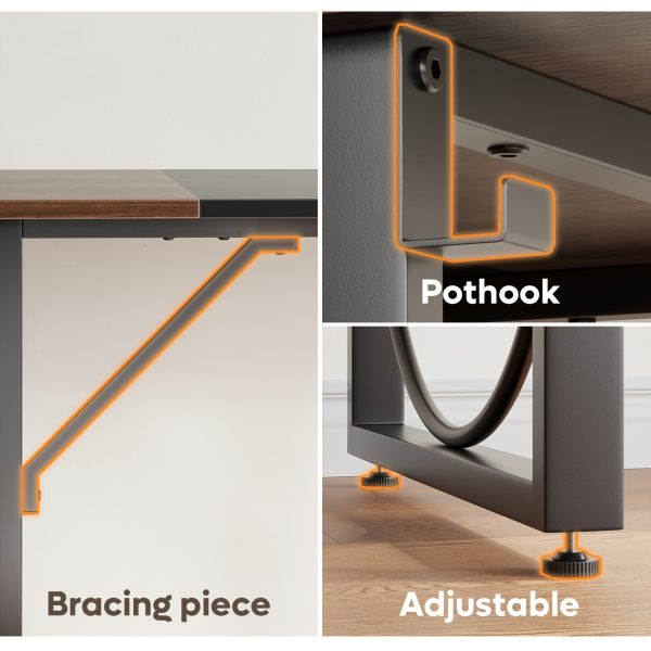 product-algo_check-auto-fcddf1c7c65b11ec9a1345892982a52c_1737649958458 Executive Office Desk 63 Inches with Headphone Hooks, Modern Workstation for PC Laptop, Vanity Table, Craft Table, Office Furniture, Unique Color Matching Design, Computer Desk for Small Spaces, for home Office Workspace Gaming Desk with Metal Frame