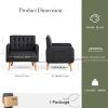 product-algo_framework-ImageCm2InAlgo-2bfd1ad6-fc10-11f0-8739-0a580aa21d14 Armchair, Faux Leather Decorative Chair, Mid-Century Modern Tufted Lounge Chair with Wooden Legs And Pockets, Comfortable Kids' Chair, Reading Chair for Living Room, Waiting Room, Bedroom, Room, Cozy Reception Armchair