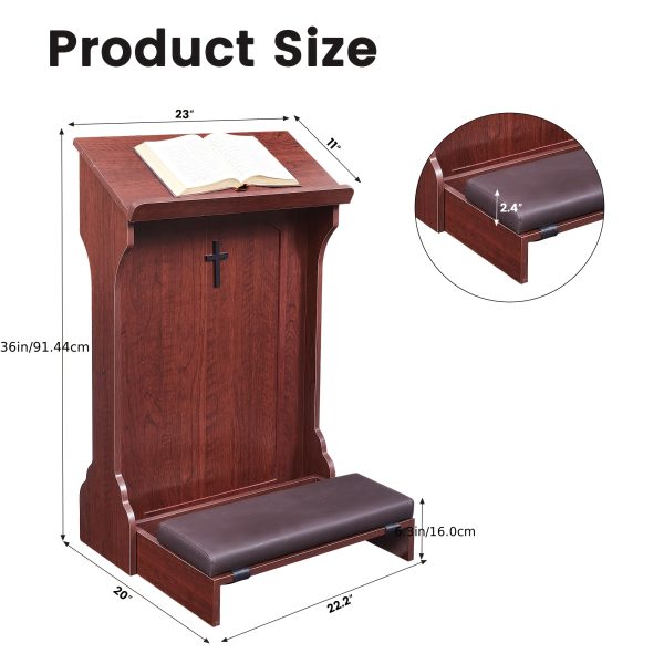 product-algo_framework-ImageCm2InAlgo-41722022-f518-11f0-bf13-0a580aa21a98 Traditional Wooden Kneeling Prayer Stool with Padded Bench And Bible Stand-36-Inch Church-Style Prayer Station, Suitable for Homes, Small Chapels, And Religious Worship. Prayer Stool Kneeling Pad, for Home Wooden Kneeling Pad, Church Kneeling Stool