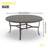 9pcs Aluminum Outdoor Dining Table And Chair Set, Suitable for 8 People, The Set Includes 1 Round Table, 8 Chairs, with Cushions And Back Cushions, Suitable for Outdoor Garden Terrace Furniture Set