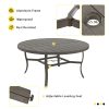 9pcs Aluminum Outdoor Dining Table And Chair Set, Suitable for 8 People, The Set Includes 1 Round Table, 8 Chairs, with Cushions And Back Cushions, Suitable for Outdoor Garden Terrace Furniture Set