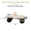 product-algo_framework-ImageCm2InAlgo-49c81c04-1c69-11f1-a664-0a580aa946c4 40 Inch Cloud Shaped Coffee Table with 3 Ball Legs Modern Irregular Accent Table White Top Black Legs Sturdy MDF Construction Smooth Curved Corners Child Pet Friendly Easy Assembly Spacious Surface for Living Room Bedroom Apartment Home