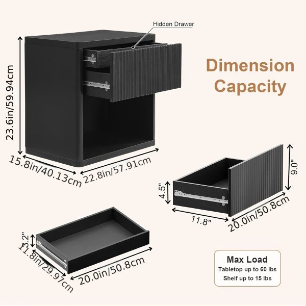 product-algo_framework-ImageCm2InAlgo-4defa3ae-3976-11f1-a6c7-0a580ab03093 Modern Space-Saving Nightstand with Hidden Drawers & Open Shelf - Curved Bedside Table Suitable for Small Bedrooms, Freestanding Assembly Required Bedside with Concealed Drawers and Open Shelves for Narrow Spaces