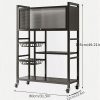product-algo_framework-ImageCm2InAlgo-5e332190-5010-11f1-a64f-0a580aae0449 Office Storage And Organization Cart, 1pc Movable Storage Rack, Adjustable Kitchen Shelf with Wire Baskets, Kitchen Organizer And Storage, Metal Shelf Rack with Wheels, Suitable for Garage