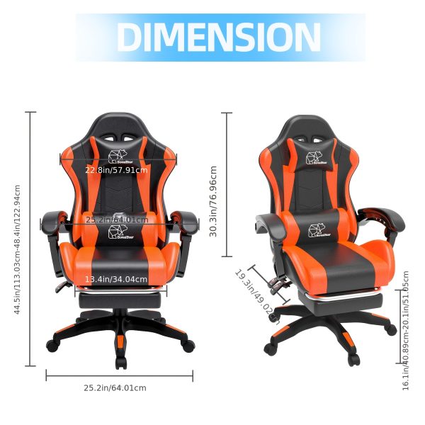 product-algo_framework-ImageCm2InAlgo-5ed463f4-0009-11f1-9bcc-0a580aa21d14 1pc E-sports Chair, Suitable for Adults And Teenagers, Featuring A Lumbar Support, And Fixed Armrests. with Foot Supports, An Ergonomic Seat, Home Office Settings, Modern Gaming Chairs, High-quality Padding, Suitable for Home And Office Use