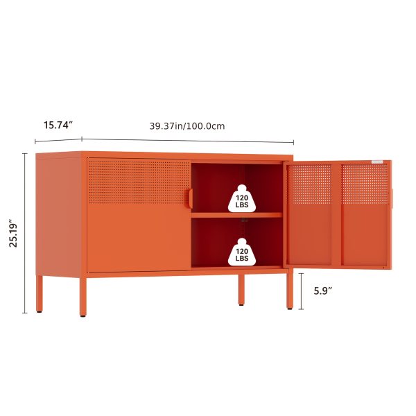 product-algo_framework-ImageCm2InAlgo-80baa642-4d00-11f1-8bd5-0a580aae0449 Two-Door Metal Storage Cabinet Featuring Adjustable Shelves - A Versatile 2-Tier Accent Cabinet Suitable for Home Office, Kitchen, Or Garage | Industrial Farmhouse Style Steel Cabinets