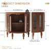 ORRD 31'' Sideboard Buffer Cabinet with Storage, Semi-Circle Modern Accent Storage Cabinet with Wooden Finish & Acrylic Doors, Console Table for Living Room Entryway Hallway