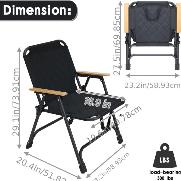 product-algo_framework-ImageCm2InAlgo-90ceebe4-3fb6-11f1-9e2c-0a580ab03093 1pc Outdoor Foldable Portable Camping Chair with Armrests, Patio Folding Armchair, Beach Vacation Travel Beach Chair, Supports 300 Lbs, Suitable for Camping, Beach, Fishing, Hiking, Patio Use