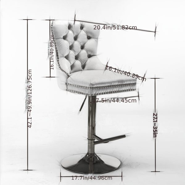 product-algo_framework-ImageCm2InAlgo-afe2ee50-896c-11f0-aab4-0a580aa81b48 Thick Golden Swivel Velvet Bar Stools Adjust Seat Height From 27-35 Inches, Modern Upholstered Bar Stools with Comfortable Tufted Backs for Home Bars And Kitchen Islands (Set Of Two)