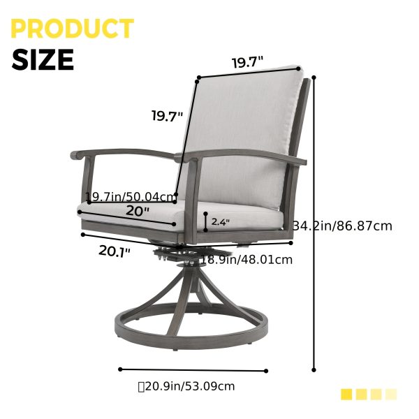 9pcs Aluminum Outdoor Dining Table And Chair Set, Suitable for 8 People, The Set Includes 1 Round Table, 8 Chairs, with Cushions And Back Cushions, Suitable for Outdoor Garden Terrace Furniture Set