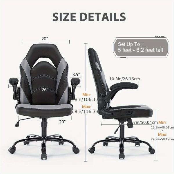 product-algo_framework-ImageCm2InAlgo-b4aadd86-afe0-11f0-9925-0a580aa88d74 Ergonomic Gaming Chair | High Back, Flip-up Armrest, Wheeled, Height Adjustable 360°-Swivel, Sponge Filled, Solid Back Style, Synthetic Faux Leather, Lumbar Support, Manual Recliner, Wipe Clean - ANTONIA