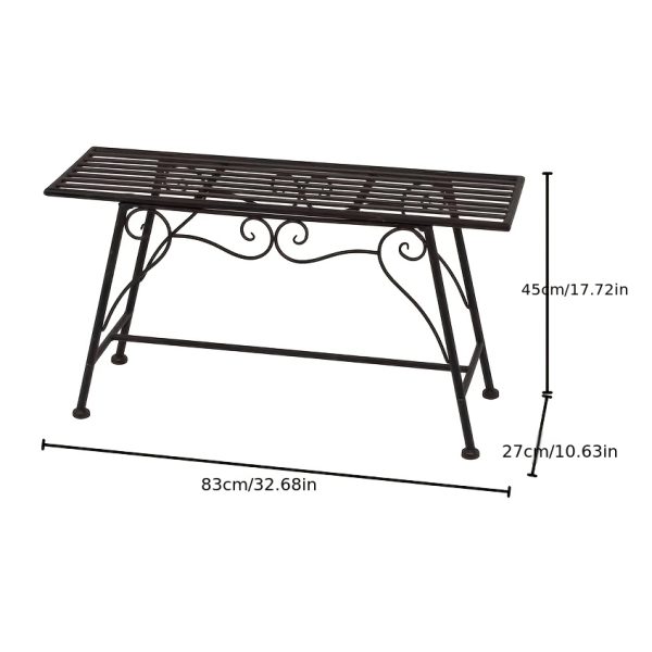 Rustic Garden Bench, Tree Stool Outdoor Seating - Industrial Design for Gardens, Courtyards, And Patios - Weatherproof Metal Lounge