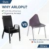 7pcs Outdoor Table And Chairs for 6, Outdoor Dining Set W/Rectangle Glass Table And 6 Patio Textilene Stackable Chairs, Patio Furniture Set W/Umbrella Hole, Umbrella Not Included