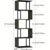 product-algo_framework-ImageCm2InAlgo-c1fd2e32-b579-11f0-a18c-0a580ab02cf5 6-Tier Tall Bookshelf, Lofty Geometric Book Cabinet, S-Shaped Industrial-Style Display Freestanding Bookshelf, Metal And Wood Decorative Storage Partition Rack, Suitable for Bedroom, Living Room, Office, Black/White