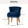 product-algo_framework-ImageCm2InAlgo-cd498580-a64f-11f0-9862-0a580aa88d74 Navy Velvet Vanity Stool with Low Back - Modern Upholstered Makeup Chair with Solid Wood Legs, Assembly Compact Dressing Table Chair Suitable for Women & Girls, Bedroom, Living Room, Dressing Table - Stylish Chair