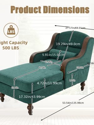 Large Indoor Chaise Lounge, Fabric Single Sofa Bed Featuring a Spacious Seat, Upholstered Relaxing Armchair, Reading Couch Collection for Living Room And Bedroom