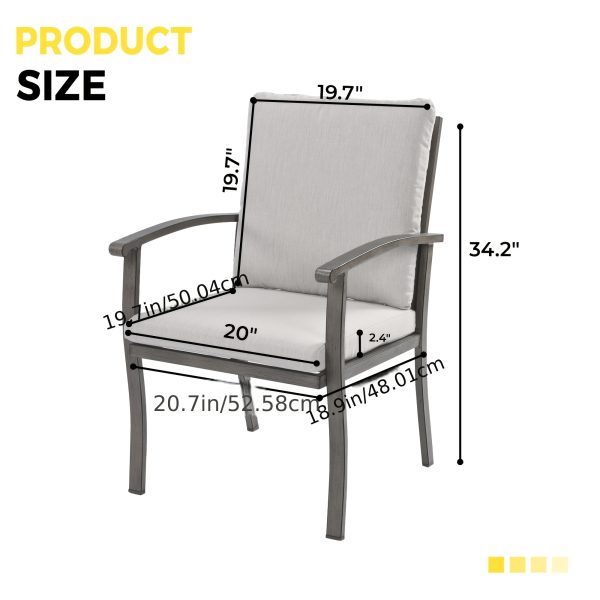 9pcs Aluminum Outdoor Dining Table And Chair Set, Suitable for 8 People, The Set Includes 1 Round Table, 8 Chairs, with Cushions And Back Cushions, Suitable for Outdoor Garden Terrace Furniture Set