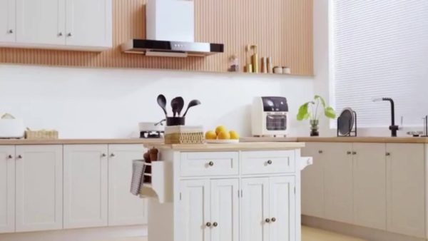 product-b8ffaf557b999fb7572a619fc6d4beaad207de02.goods_.000001 Rolling Kitchen Island with Drop Leaf, Thicken Rubberwood Top, Spice Rack, Towel Rack, Drawer, 43.3" Portable Mobile Kitchen Island Carts Table, Storage Cabinet, Both Wheels And Feet