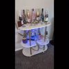 Golden Bar Carts with 3-Tier Shelves, Rolling Bar Carts on Wheels, Kitchen Serving Cart for Dining Room, Glass Bar Carts for Home Use, Round Bar Carts, Wine Carts