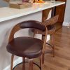 product-bcd2c2455a030cc225797cb4ae97b9117b9398da.temu_.000001 3/4pcs Bar Stool Set: Luxurious Faux Leather, Swivel And Armless Kitchen Counter Stools with Thickened Cushion And Back Support, Designed for Kitchen Islands And Bar Counters