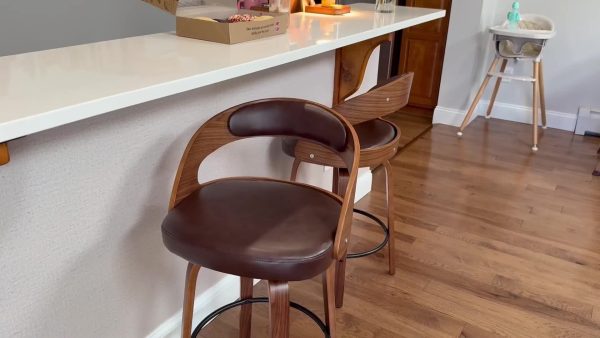 product-bcd2c2455a030cc225797cb4ae97b9117b9398da.temu_.000001 3/4pcs Bar Stool Set: Luxurious Faux Leather, Swivel And Armless Kitchen Counter Stools with Thickened Cushion And Back Support, Designed for Kitchen Islands And Bar Counters