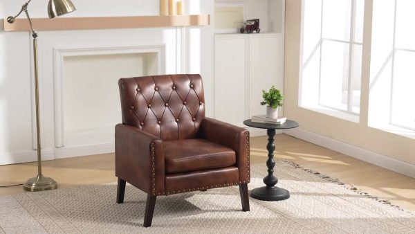 product-be48415c407732cc9cbfec9331116b599de188c7.temu_.000001 Medieval-inspired Modern Decor Chair, Faux Leather Reception Office Chair-leather Club Chair Suitable for Living Rooms, Bedrooms, Or Waiting Areas.