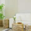 product-bf58464e858d969885c26030ae585fcb2d6be84a.goods_.000001 Handwoven Outdoor Side Tables, Set of 2 Natural Water Hyacinth Outside End Tables, Round Coffee Table for Patio, Garden, Backyard, Indoor Outdoor Plant Or End Table
