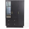 product-cf421f2c9addf5cdab151a7f57869280aab22a58.goods_.000001 3 Doors Armoire Wardrobe Closet with Mirror, LED Armoire with Doors And Drawers, Wooden Armoire Storage Cabinet with Hanging Rod, Adjustable Shelves