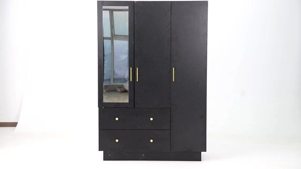 product-cf421f2c9addf5cdab151a7f57869280aab22a58.goods_.000001 3 Doors Armoire Wardrobe Closet with Mirror, LED Armoire with Doors And Drawers, Wooden Armoire Storage Cabinet with Hanging Rod, Adjustable Shelves