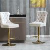 product-cf5d754a82e318f3bd25e5b231cde42f2048e26a.temu_.000001 Thick Golden Swivel Velvet Bar Stools Adjust Seat Height From 27-35 Inches, Modern Upholstered Bar Stools with Comfortable Tufted Backs for Home Bars And Kitchen Islands (Set Of Two)