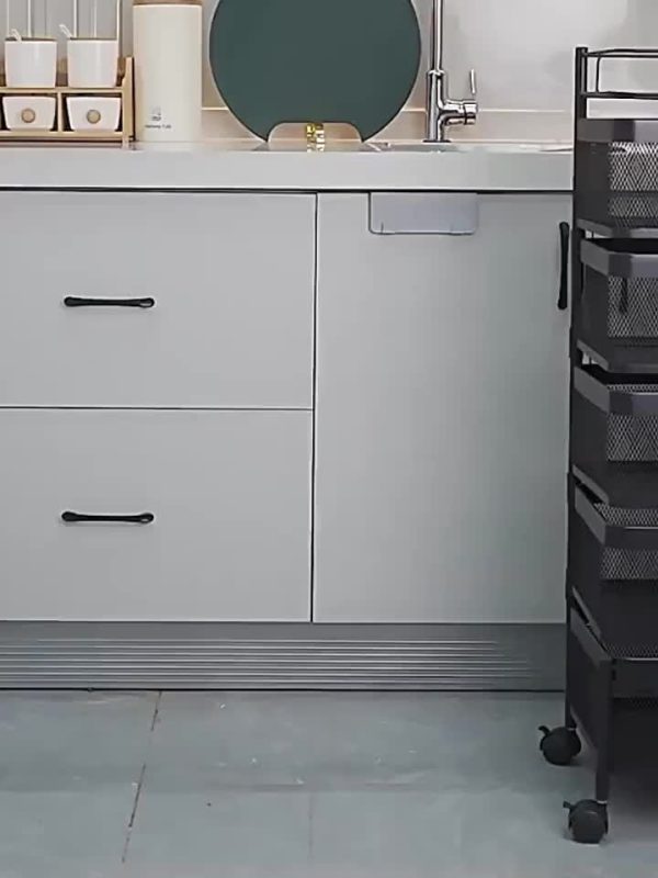 product-d5b8a086056cf69456659567b17e4b7a0eee43ad.temu_.000001 Rotating Kitchen Storage Shelf 5 Tier, Metal Fruit Vegetable Storage Basket Multi-Layer Vegetable Rack Storage Trolley on Wheels, Floor-Standing Basket for Kitchen Bathroom, Square