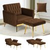 product-daea727d-daefcafa-6c61-45fc-995e-3acb97b0cea0-ca6f0f7b717edda65d34d8c4a9817b42 ACMEASE Velvet Single Accent Chair with Adjustable Armrests And Backrest, Comfortable Single Chair with Ottoman, Button Tufted Lounge Recliner Armchair with Pillow for Living Room, Bedroom, Study Room