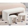 product-dc40011a7767b2cafad85a96c3a83a18ba377cdd.temu_.000001 53 Inch Long Bedroom Bench with 2pcs Step Stools, Nesting Ottoman Bench Set, Padded End Of Bed Bench Modern Upholstered Bench for Living Room, Entry, Porch