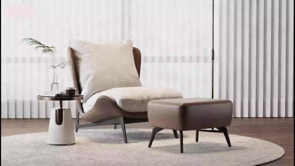 product-dc8857455fcd4722c2a59fa207c7e41dc6b41b1d.temu_.000001 Modern Single Sofa Chair with Ottoman Footrest - Comfortable Armchair with Armrests, Solid Wood Frame & Cushioned Seat, Beige/ Brown/Black/Navy Blue/Gray Upholstered Fabric Accent Chair for Living Room, Bedroom, Balcony - Easy Assembly Required, Space-Saving Design, Foam Padding & Sturdy Hardwood Construction, Minimalist Style, Versatile for Reading or Relaxing