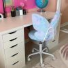 product-dc9583e4fe4badbec3060c40e7776ce1f2f620db.temu_.000001 Girls Desk Chair - Comfy Swivel Kids Desk Chair for Girls Room, Fluffy Butterfly Kids Office Chair for Reading & Vanity