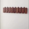 Modern Walnut Wooden, with 4/6/8/10/12 Hooks, Coat Rack, Hooks, Wall Mounted, Accordion, Entryway, Bedroom, Bathroom, Solid Wood, Smooth Polishing, Stable Adhere, Holds 22 Lbs, Floating Shelves