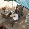 product-f0e5dcd55ad6f1e3900da54248edb5e07ccc55b3.temu_.000001 Andehomy Cast Aluminum Outdoor Lounge Chair on Wheels, Patio Recliner with Adjustable Backrest in 3 Positions, Perfect for Poolside Relaxation, Bronze And White Color
