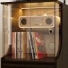 product-fancy-0004c409-295b-4be8-9926-6ba0fb8a92be Contemporary Glass Storage Unit Featuring a Wavy Drawer And Two Shelves, Ideal As a Side Table for The Living Room with a Tempered Gold-Brown Glass Sliding Door, Suitable for Use As a Bedside Table in The Bedroom