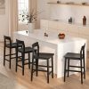product-fancy-001320a2-bd06-42a7-bc8e-5dfa672fbba1 Counter Height Stools Set of 2, Farmhouse 25" Bar Stools with Solid Wood Legs& Back, Mid Century Modern Barstools Chairs for Kitchen Island, Dining Room, Cafe, Pub, Brown, Black