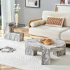 product-fancy-001f3827-4fd1-4658-b22d-a00c3c6095bd MUUOKY Modern Round Nesting Coffee Table with Faux Marble Top & Glass Side Table - 24” Center Table Suitable for Living Room, 2-Tier Space-Saving, Easy Assembly, Luxury Apartment Furniture, Engineered Wood Base for Small Homes