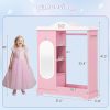 product-fancy-00275be1-17f3-47d7-977b-98c8e60caccb Kids Armoire with Jewelry Cabinet, Kids Dress Up Storage wth Shelves, Girls Wardrode Costume Organizer with Mirror, Children Closet with Armoire for Bedroom, Kids Room, Girls, Kids Room Furniture, Bedroom Storage, Stylish Kids Wardrobe, Playful Design, Hardwood Construction, Quality Wood Finish, Shelved Wardrobe, Parents Organizing, Childrens Clothing